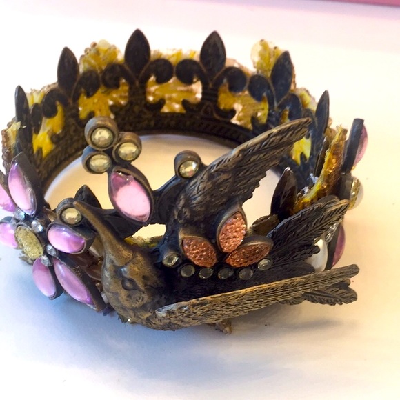 New Metal Candle Ring Pink,GoldBird,Pearl,Crystals - Picture 2 of 8